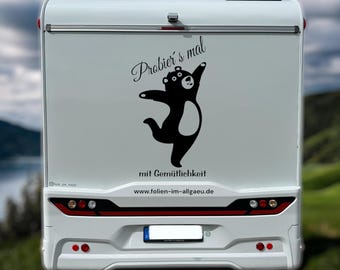 Prueba un poco de comodidad - Pegatina de oso