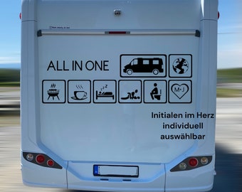 ALL IN ONE - Aufkleber Wohnmobil / Wohnwagen