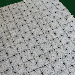 handcrafted lace rectangular tablecloth image 1