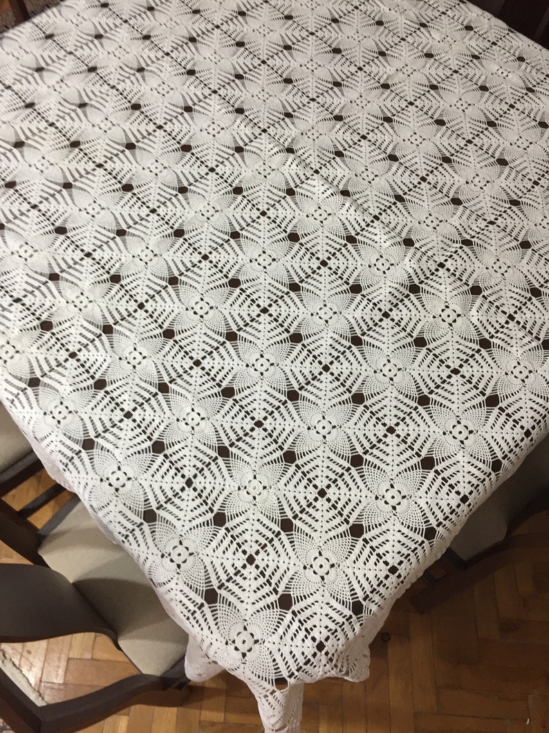 handcrafted lace rectangular tablecloth image 5