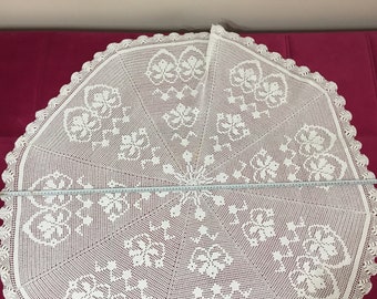 118 cm Ø 8 angle handmade lace round tablecloth