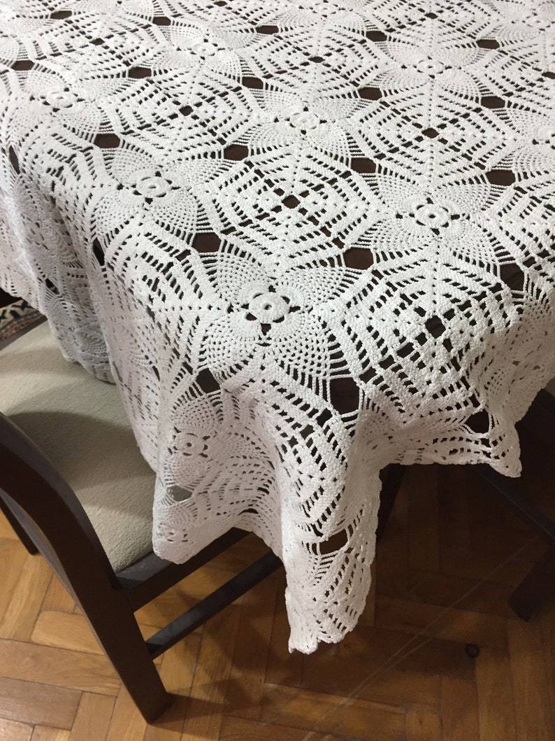 handcrafted lace rectangular tablecloth image 6