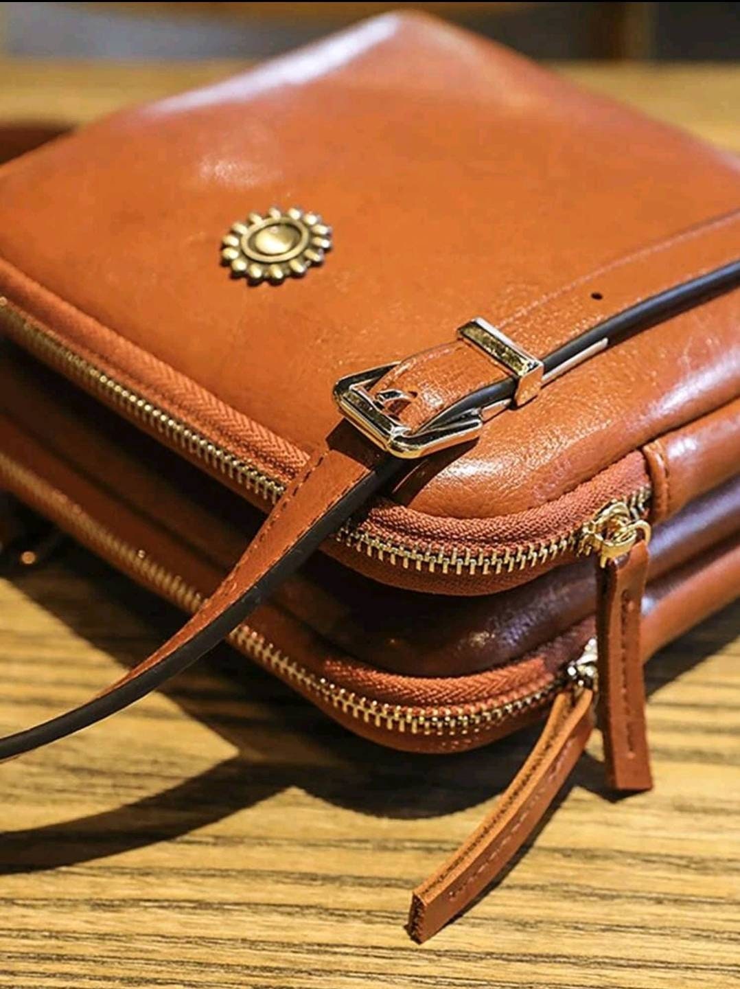 Bag Tan Leather Shoulder Bag Etsy