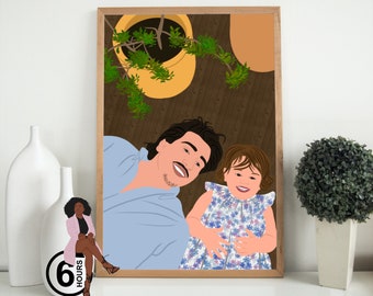 Retrato sin rostro, ilustración personalizada, foto personalizada, ilustración de foto, retrato personalizado, regalo de novio, regalo de novia