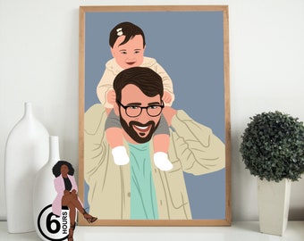 Custom Faceless Portrait, custom illustration, personalised photo, photo illustration, personalised portrait, boyfriend gift