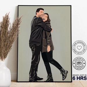 Retrato sin rostro, ilustración personalizada, foto personalizada, ilustración fotográfica, retrato personalizado, regalo de novio, regalo de novia imagen 1