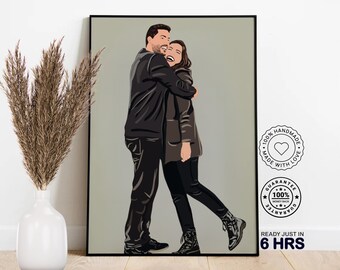 Retrato sin rostro, ilustración personalizada, foto personalizada, ilustración fotográfica, retrato personalizado, regalo de novio, regalo de novia