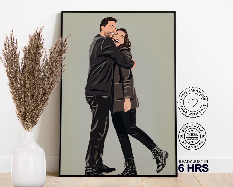 Retrato sin rostro, ilustración personalizada, foto personalizada, ilustración fotográfica, retrato personalizado, regalo de novio, regalo de novia imagen 1