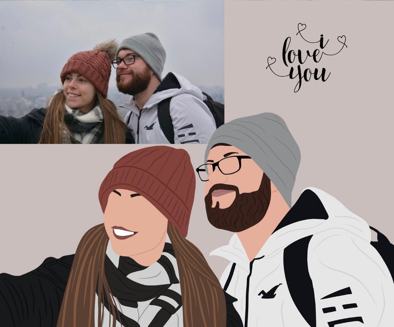 Retrato sin rostro, ilustración personalizada, foto personalizada, ilustración fotográfica, retrato personalizado, regalo de novio, regalo de novia imagen 5