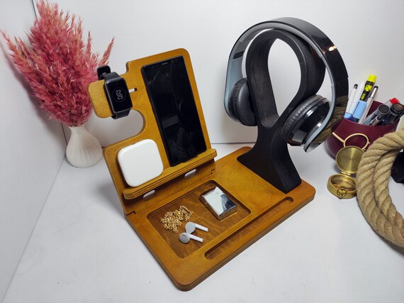 Custom Engraved Wood Headphone Stand