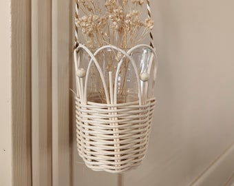 Rattan hanging vase "Bluette"