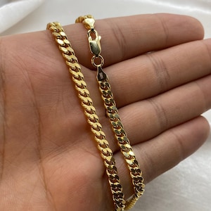 14k SOLID GOLD Curb Link Chain Necklace 21.5&quot;, 5MM, Real Gold Men Gold Chain, Ladies Gold Chain, 14k Gold Chain.