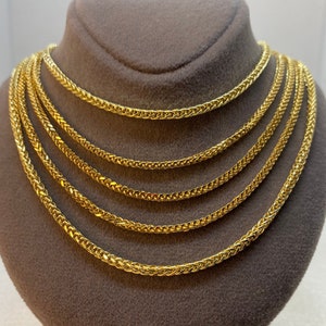 18k Gold Foxtail Chain Necklace: Trending Gift for Her/Him