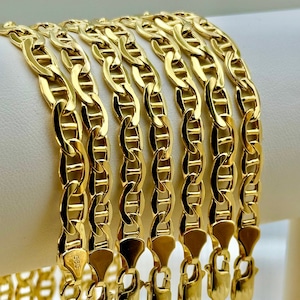 14k Gold ANCHOR CHAIN Necklace, 24", 21.5", 5mm, 6MM, Mariner chain Active, 14k Real Gold chain, 14k Gold Mariner necklace, Gift necklace.