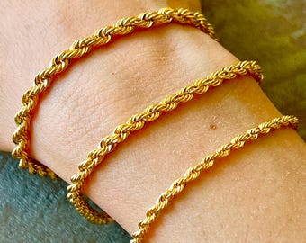 Vintage Tiffany & Co Twisted Rope Bracelet in 18K Yellow Gold - Etsy