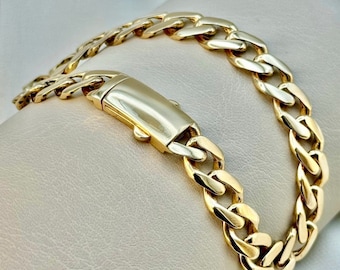 Bracelet Gourmette Massive En Or 18 Carats - Magnifique Et Original - Occasion