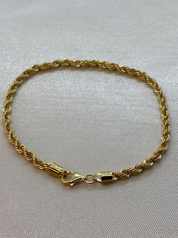 Buy 18K Real Gold Rope Chain Bracelet Yellow 18K Rope Bracelet