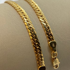 18k Gold Curb Chain Necklace: 5.5mm, 16&quot;-18&quot; Real Gold