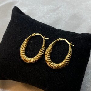 18k Gold Hoop Earring, Fat Hoop earring, Gold hoop Earring, gift earring , for her