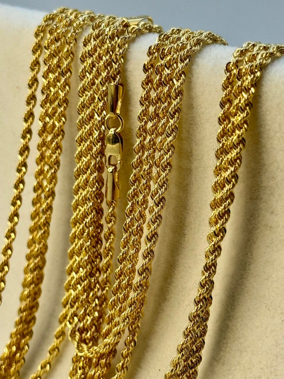 18k Solid Gold Rope Chain Necklace, 2.5mm - Trending Bestseller