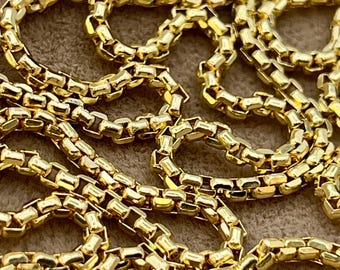 Naszyjnik z łańcuszkiem typu box z prawdziwego złota 14K: grubość 2,5 mm