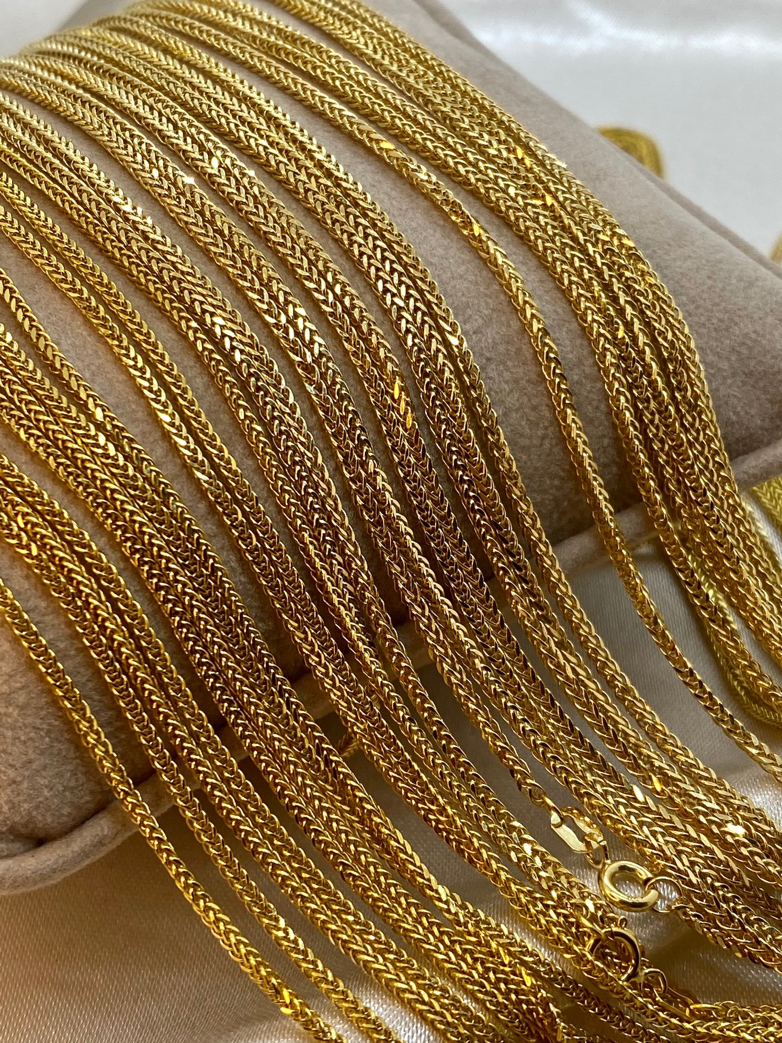 18k Gold Foxtail Chain Foxtail Chain Foxtail Necklace Etsy Canada