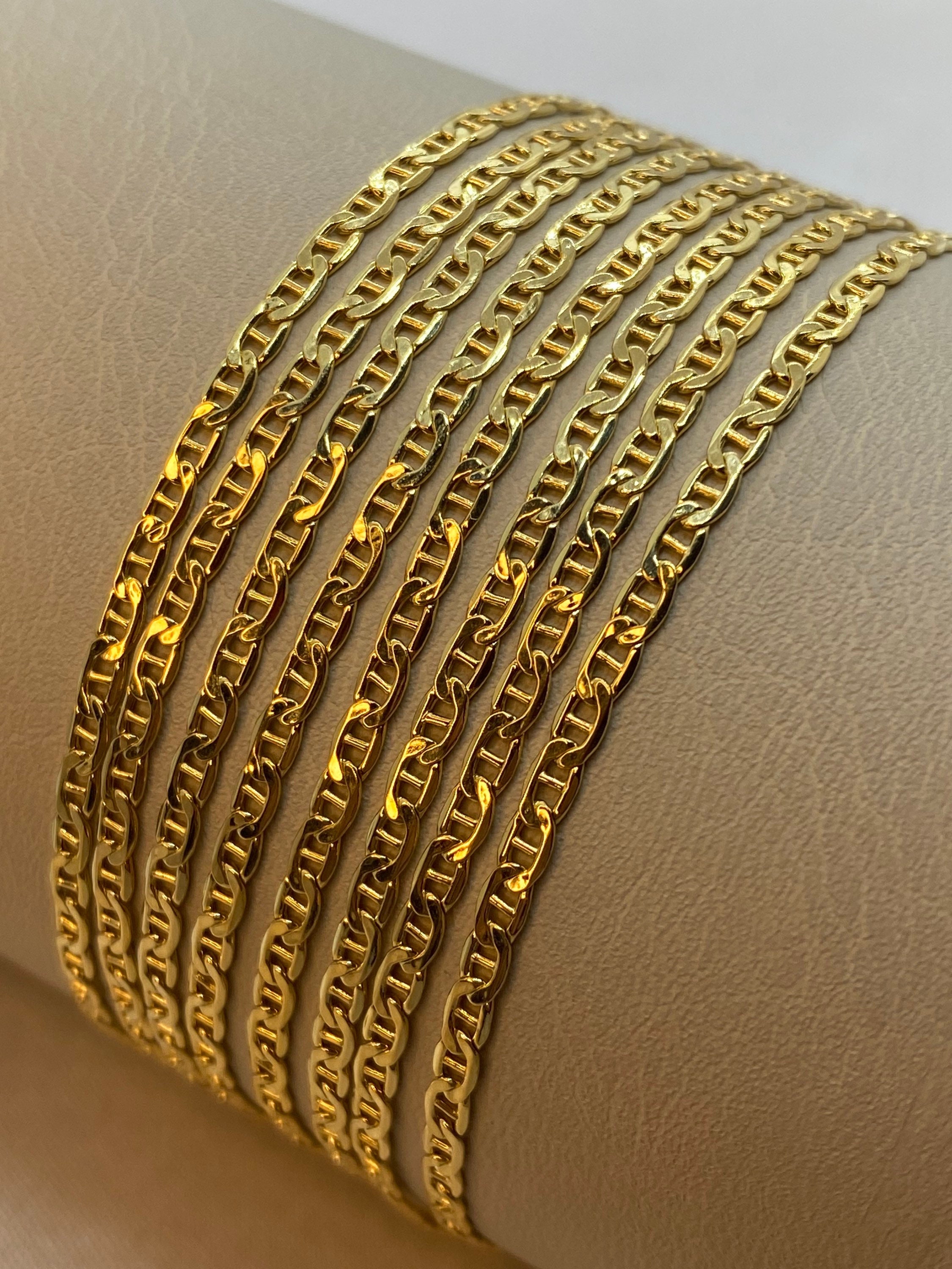 18k Gold Mariner Kettenkette, 2,5 mm Ankerkette