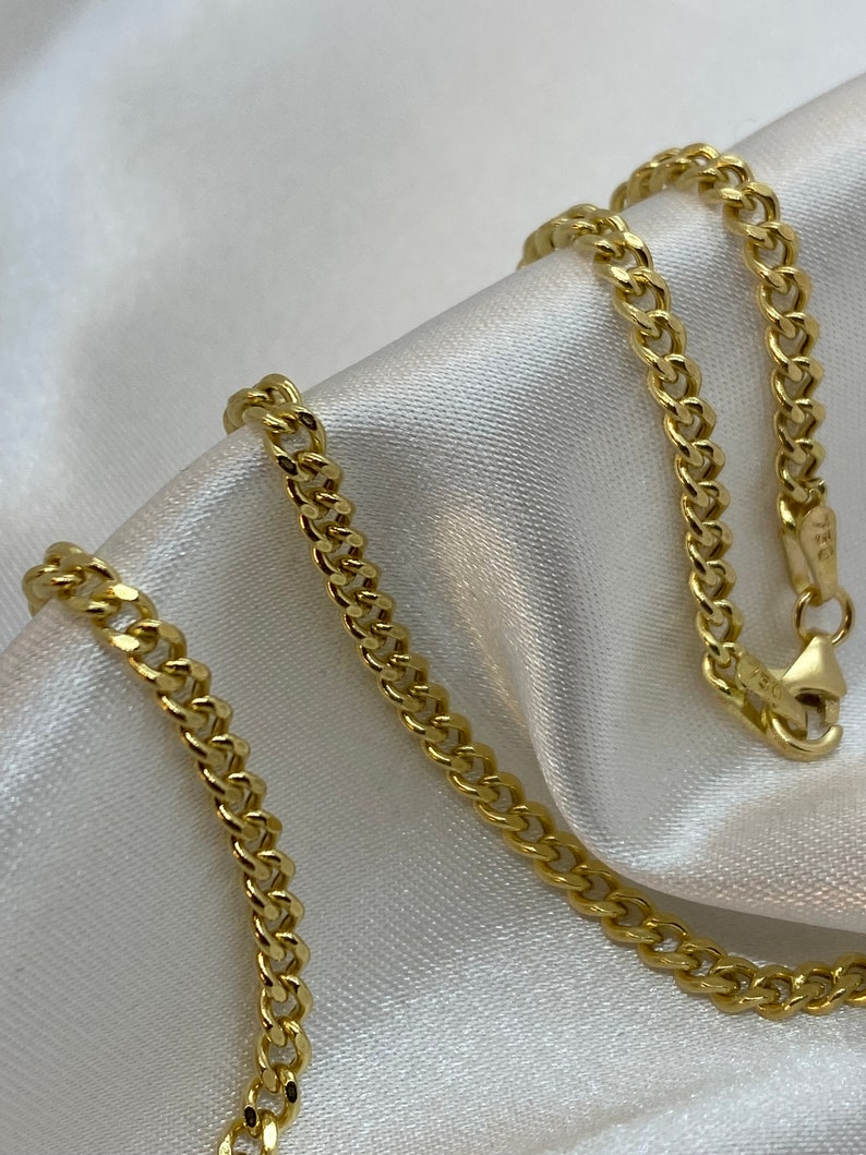 18k GOLD Miami Cuban Link Chain Necklace ,2.5MM ,real Gold Chain