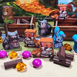 My Lil&#39; Everdell Friends (Unofficial Product) from the World of Deep of Mine (Meeples + Stickers)