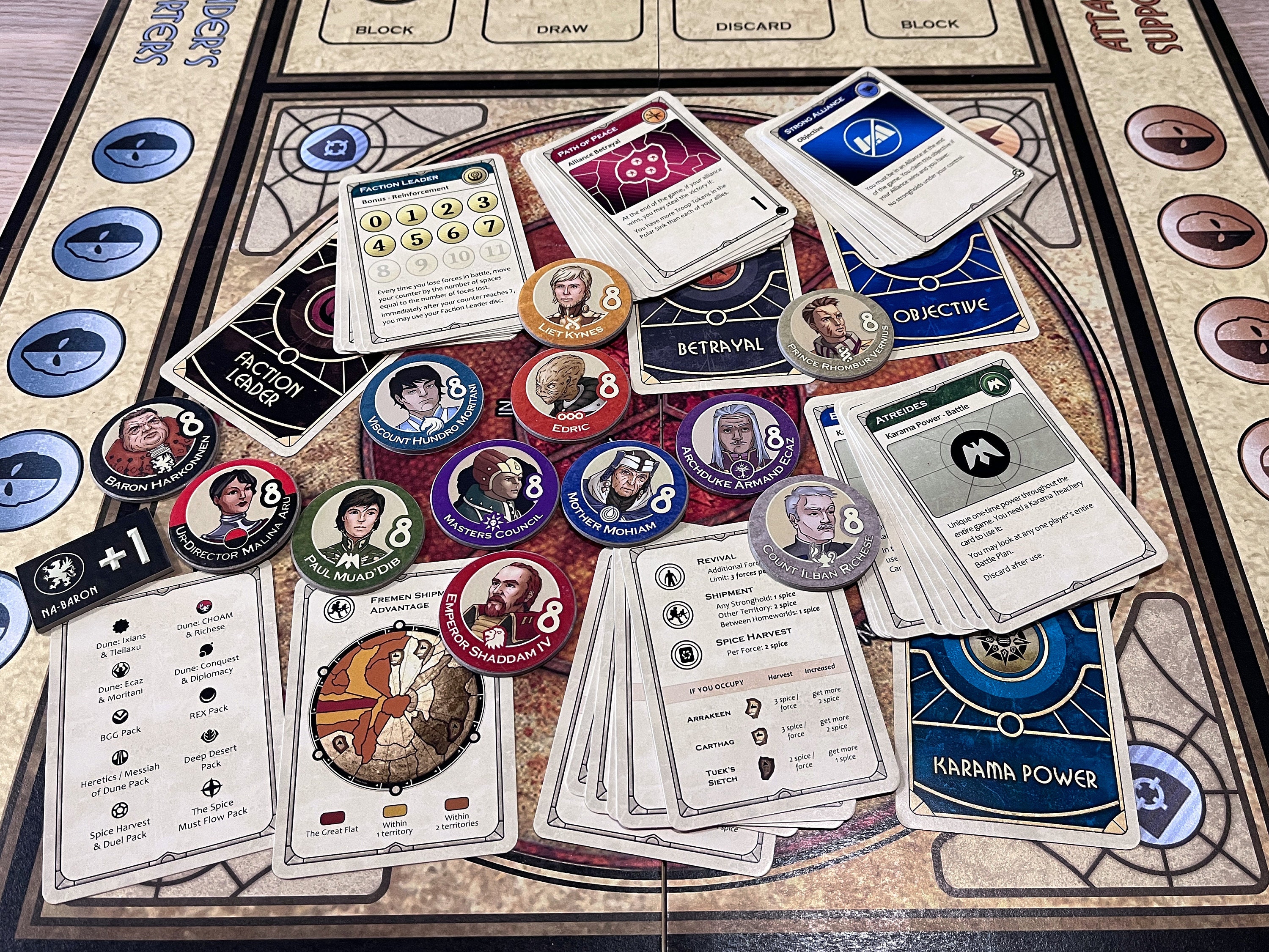 Dune (2019) - Faction Leaders, Karama, Alliance Betrayal Dune (2019) - Faction Leaders, Karama, Alliance Betrayal