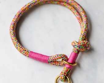 AIRIN 6mm, 8 mm oder 10 mm Zugstopp Halsband  in vielen schönen Farben, Tau Halsung, Hund, Hundezubehör, Kletterseil Halsband