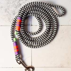 Dog leash made of rope with hand loop, 8 mm rope, 1.95 m long leash, dog leash, dog