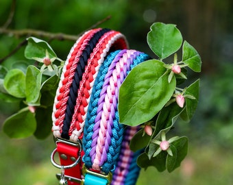 APRIL - Geflochtenes Paracord Hundehalsband mit verstellbarem Adapter oder Zugstopp , ca. 4.5 cm Breit, Halsband, Hund