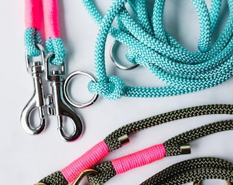 Mini dog leash made of rope, hands-free leash, 6 mm or 8 mm wide rope, dog leash, dog, ideal for smaller dog breeds