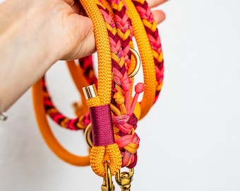 Paracord and climbing rope dog leash, square texture | Length: 2 m or 2.5 m, many colors, dog accessories