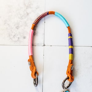 Leather mobile phone chain, short mobile phone strap, short bag strap