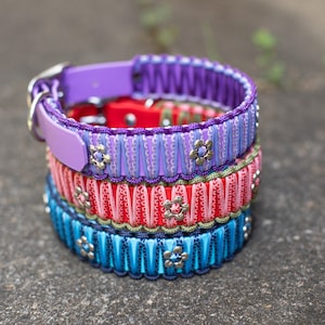 Collar made of BioThane and Paracord with round Biothane leash, original BioThane from America