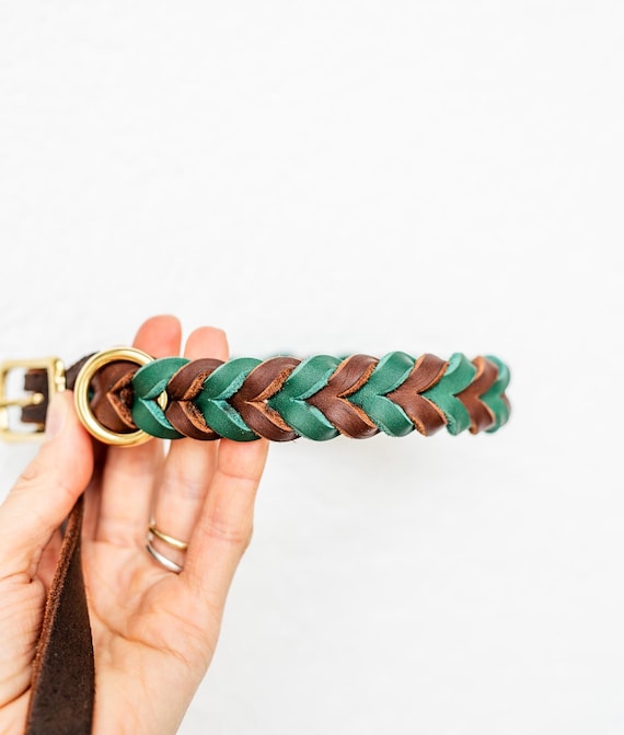 ROSI | geflochtenes Leder Hundehalsband in vielen schönen Farben | Fettlederhalsband | Hund | Geschenk Hund, verstellbar oder fest
