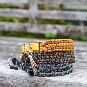 SNAPE Paracord collar, dog collar, dog, with Biothane adapter or choke stop, custom color choice