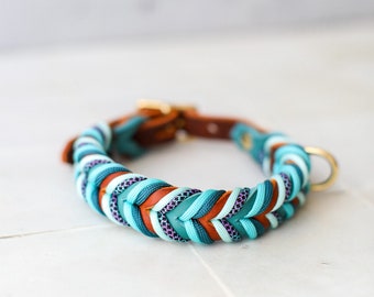 Lederhalsband mit Paracord, Hundehalsband, Hundezubehör, Halsband