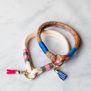 DAISY Schlupfhalsband oder Markenhalsband, Tau Halsung, Hund, Hundezubehör, Kletterseil Hundehalsband, Schlupfi