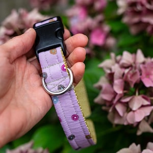 Lilac Flowers / Fabric Dog Collar, Collar for Dogs, Dog Accessories