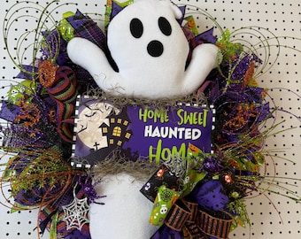 Spooky Halloween Wreath: Spiders, Mesh, Bats & Jack-o-Lanterns