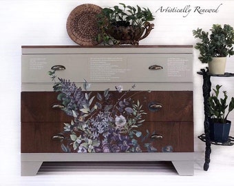 Floral dresser, chest of drawers, foyer, bedroom furniture, hand painted furniture