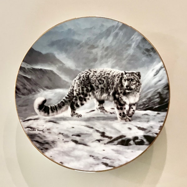 Vintage “Fleeting Encounter” Snow Leopard by Charles Fracé on W.S. George China Collectible Plate