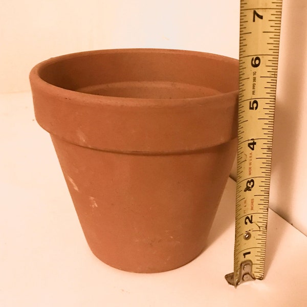 Vintage Italian Terracotta Clay 6” Wide Rim Flower Pot
