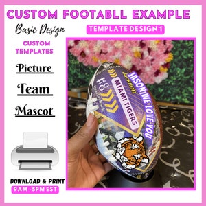 Editable Football Template personalized Handmade Custom Football