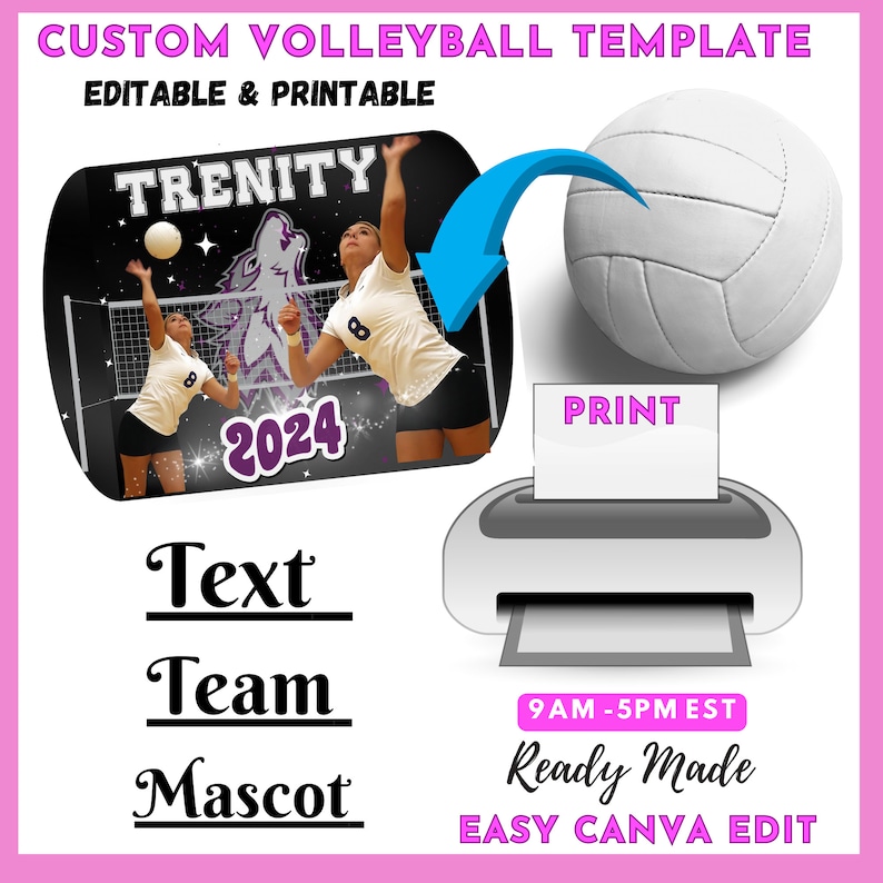 Editable Volleyball Template | Customizable Sports Graphics | Create ...