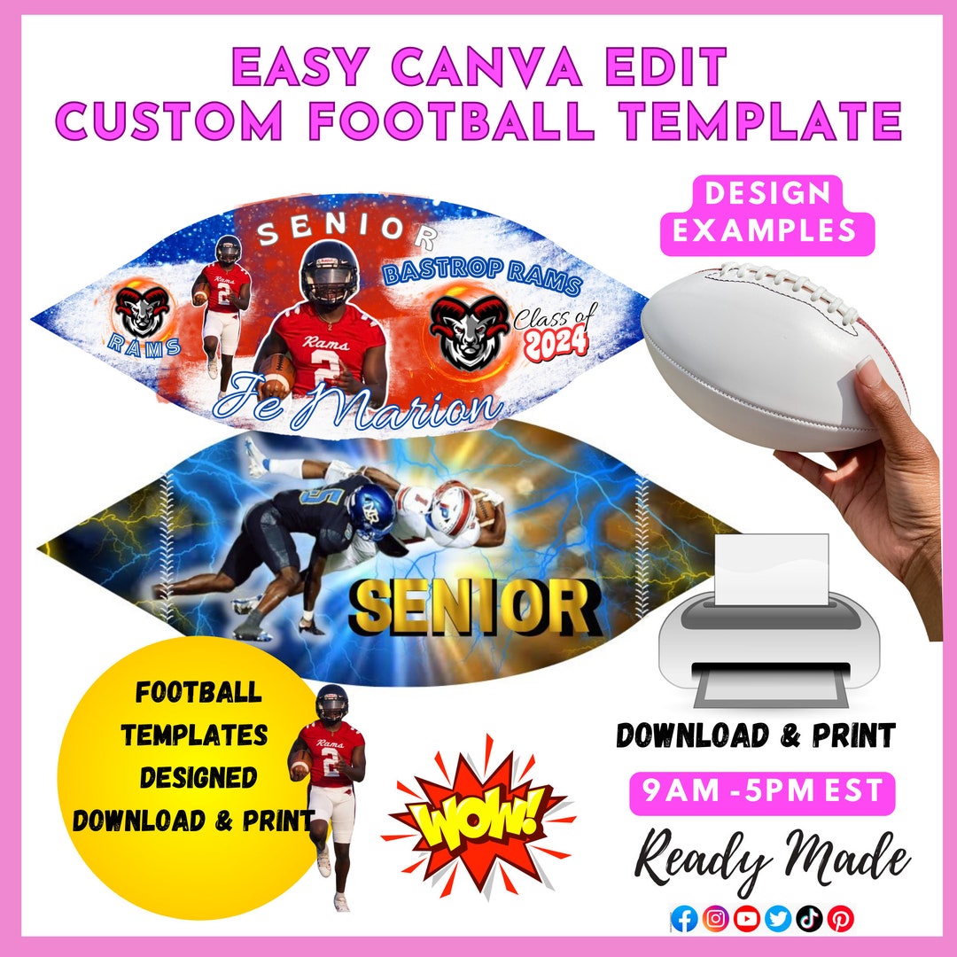 Editable Football Template personalized Handmade Custom Football Editable Football Template personalized Handmade Custom Football