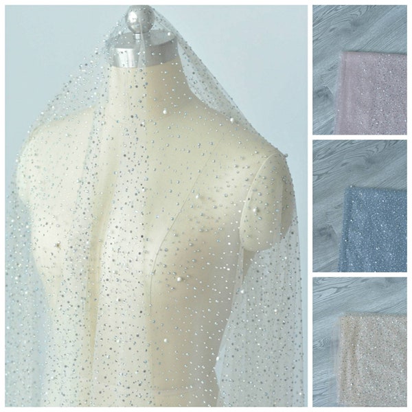 Sheer Beaded Fabric Etsy